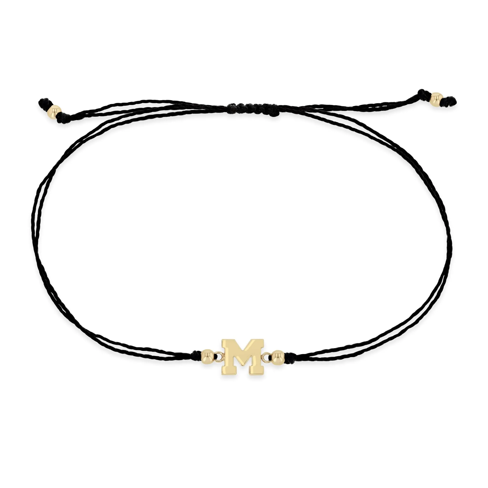 14k Initial Letter Cord Bracelet