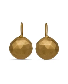 18k Hollow Yellow Gold Satin Finish Jupiter Earrings