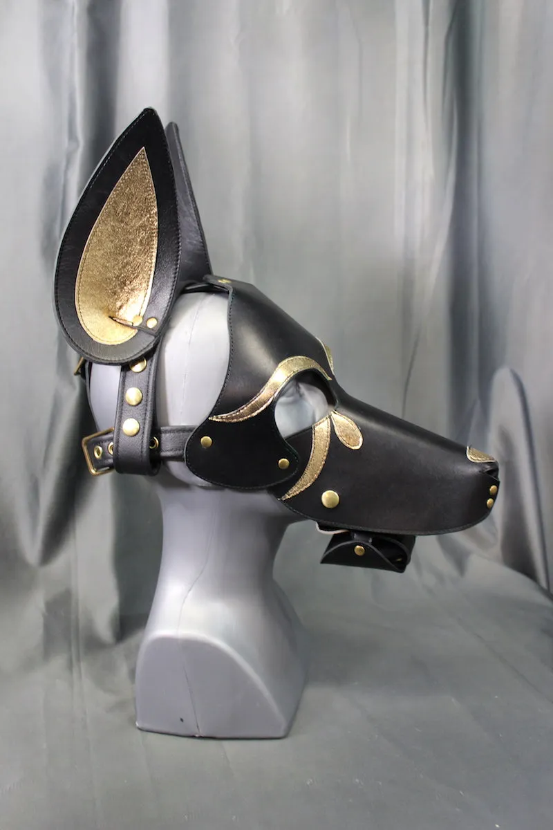 Adjustable Neoprene Anubis Pup Hood Mask for Cosplay and Pet Play