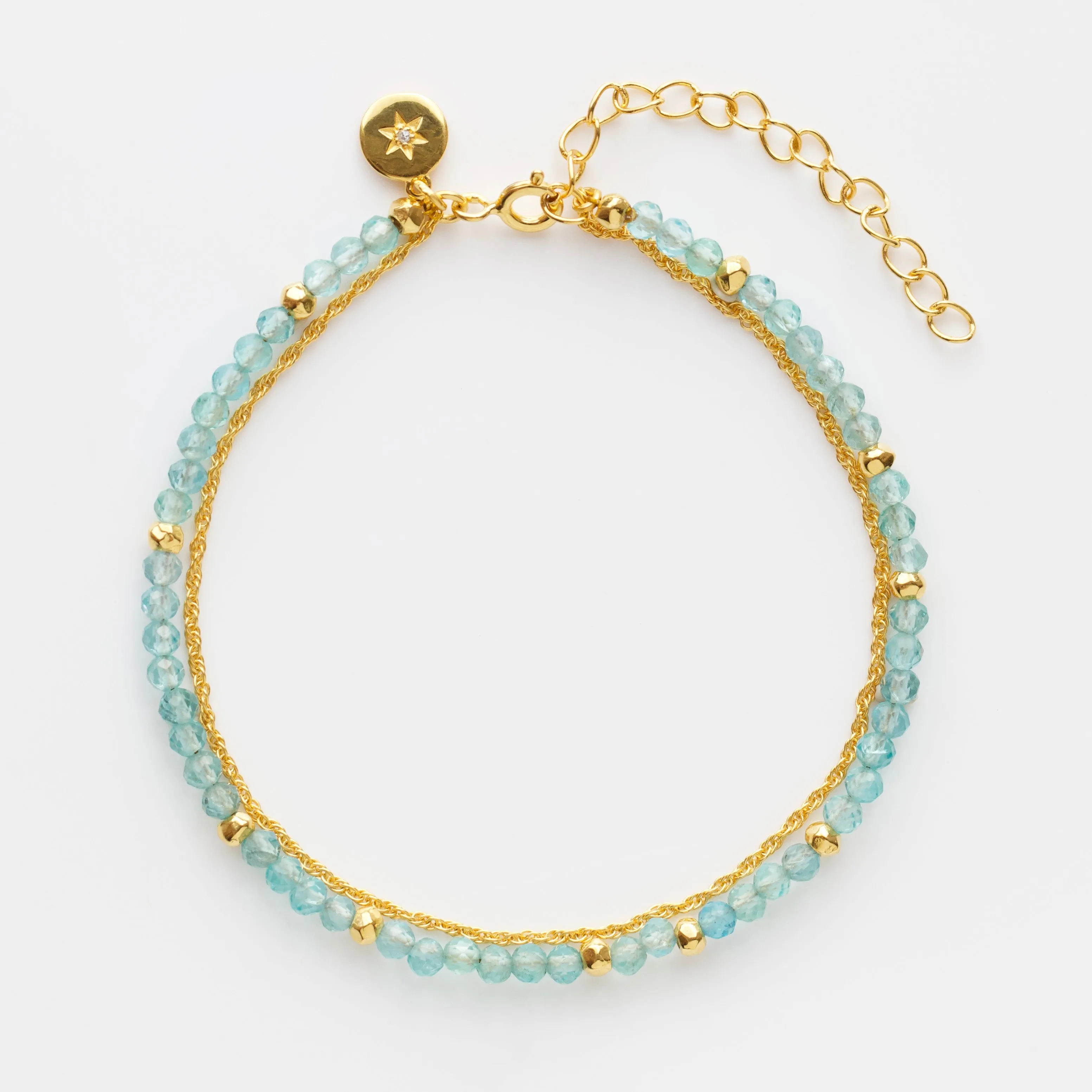 Apatite & Diamond Manifestation Bracelet