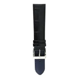 ARIES GOLD MIDNIGHT BLACK CROCO AG-L0001-18 LEATHER STRAP