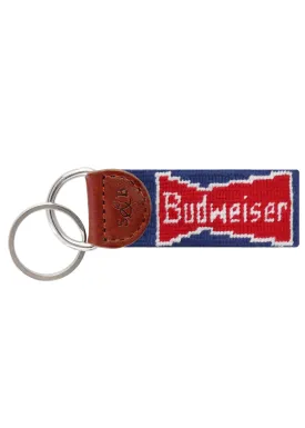 BUDWEISER VINTAGE BOWTIE NEEDLEPOINT KEY FOB