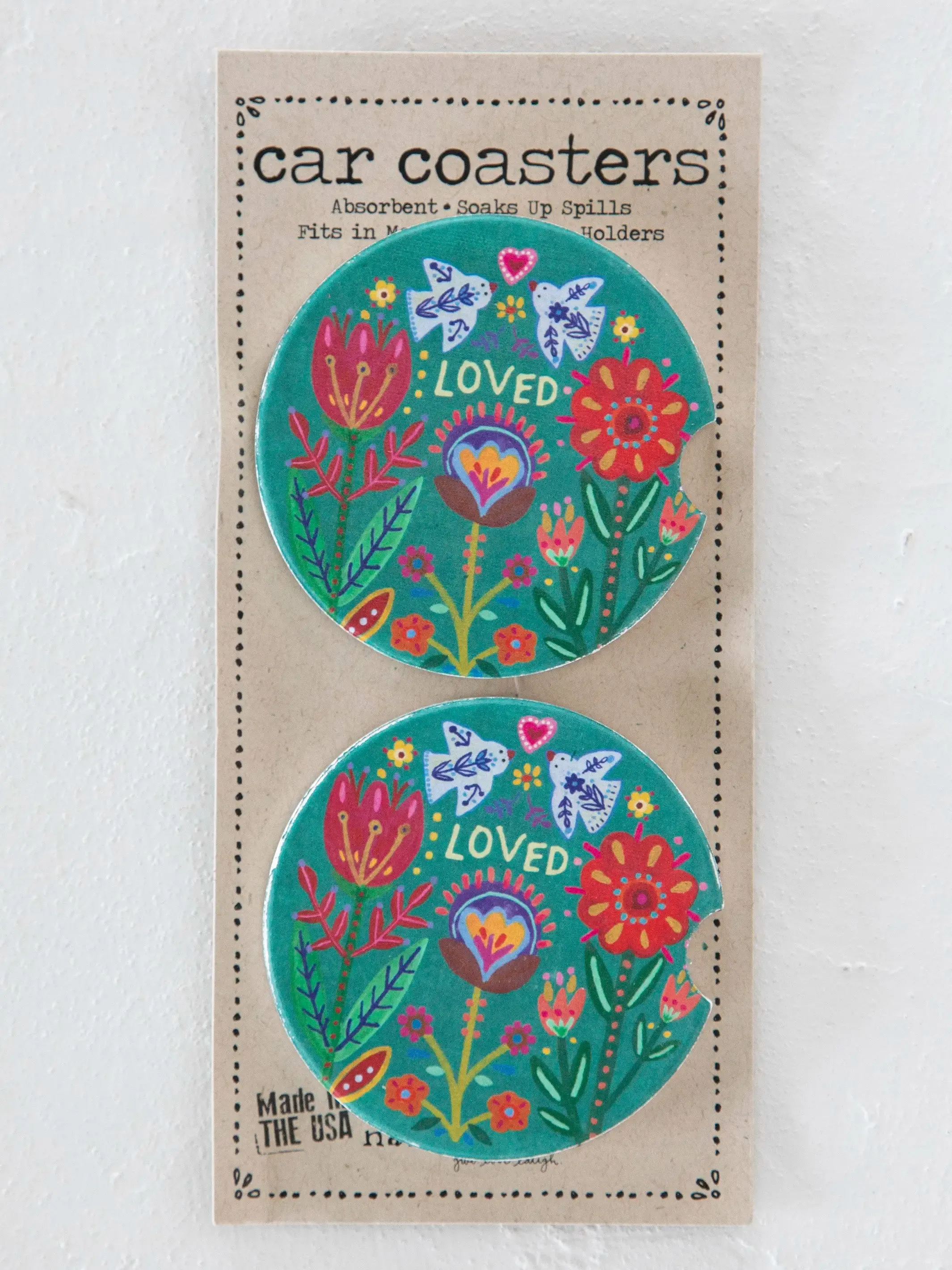 Car Coasters, Set of 2 - Loved