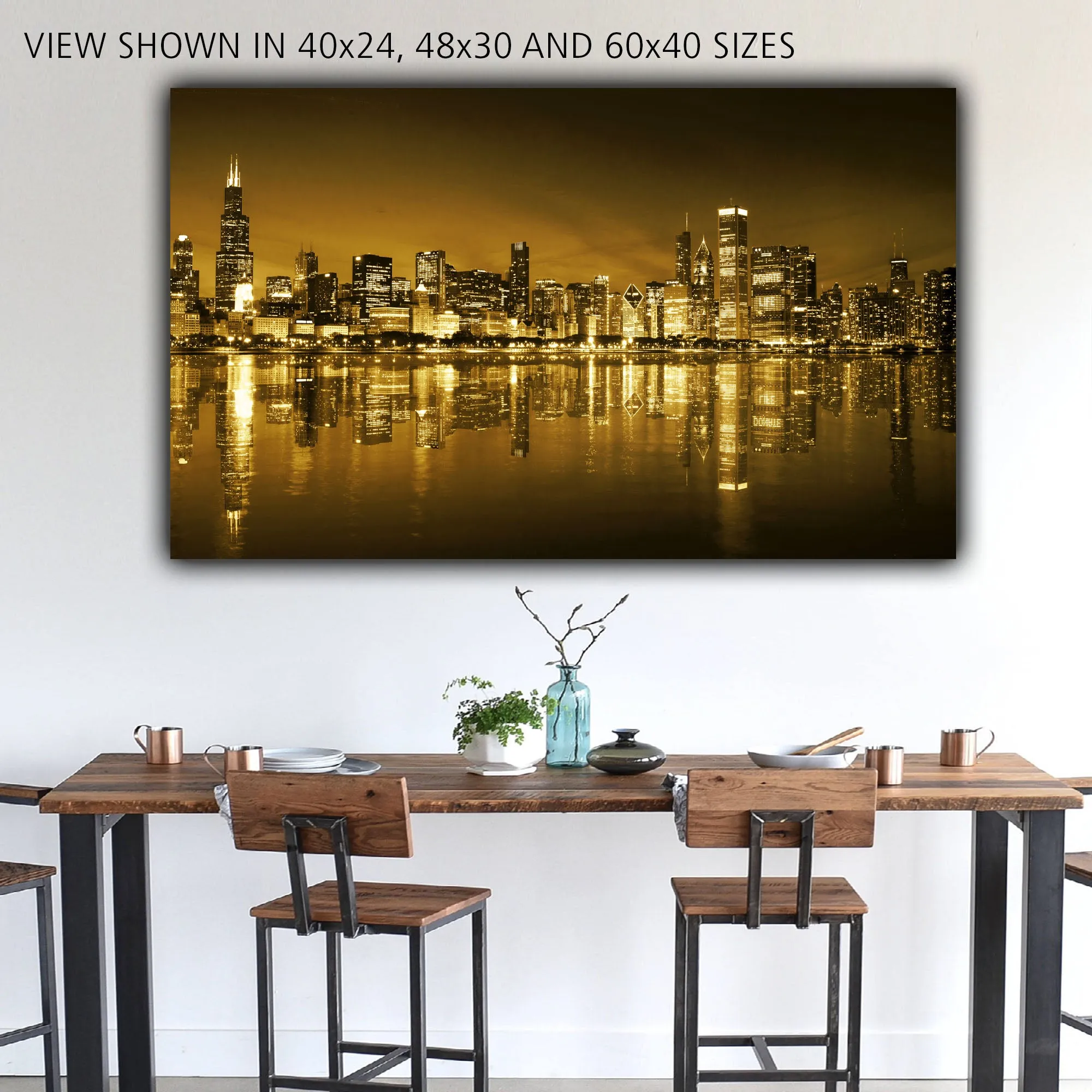 Chicago Skyline Gold Coast Canvas Set