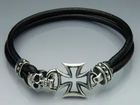 Fangdo Skull Leather Bracelet