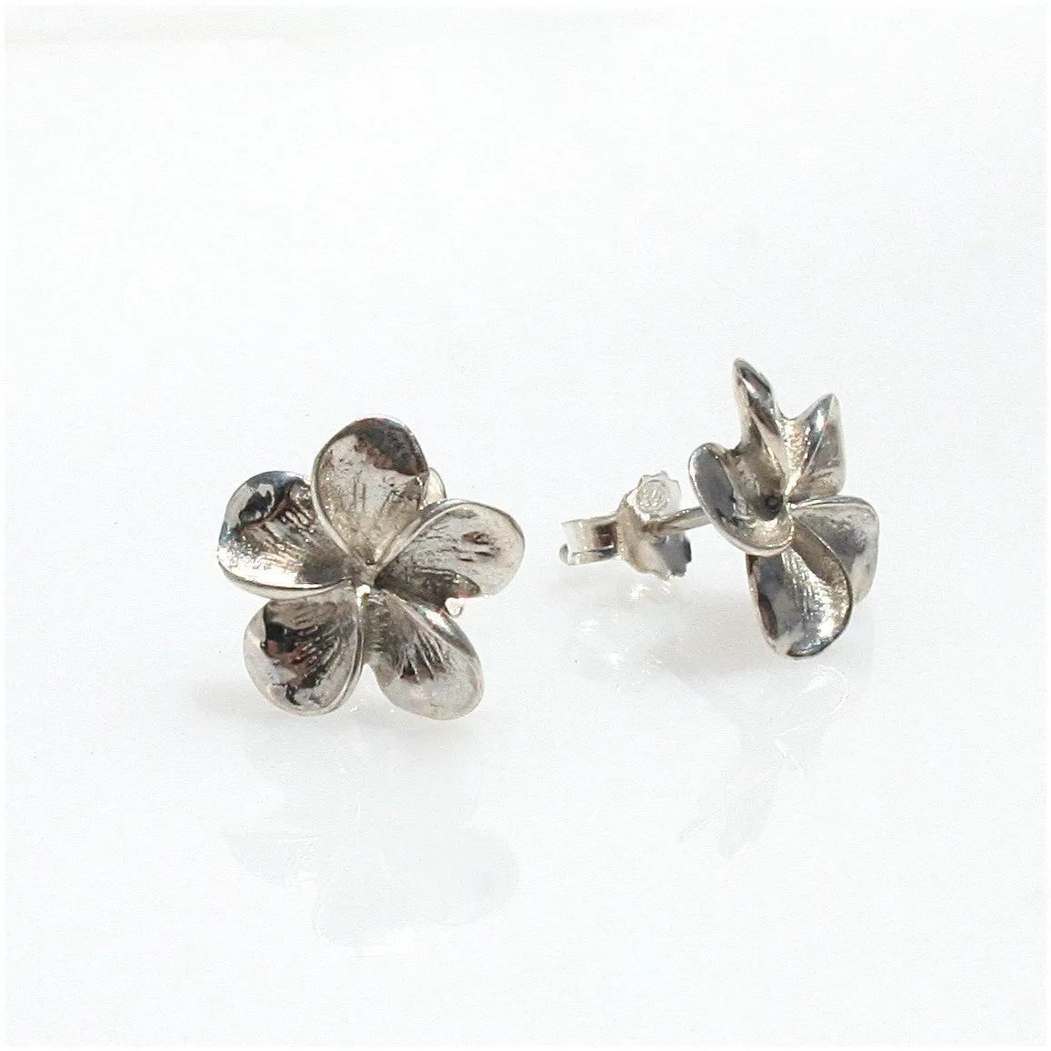 Frangipani Sterling Silver Stud Earrings