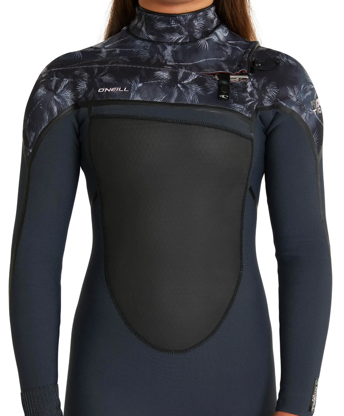 Girl's Psycho Tech 3/2mm Steamer Chest Zip Wetsuit - Gunmetal