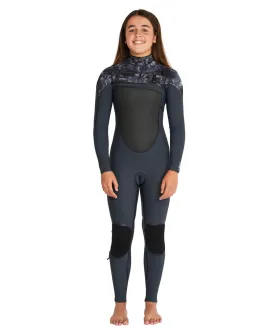 Girl's Psycho Tech 3/2mm Steamer Chest Zip Wetsuit - Gunmetal