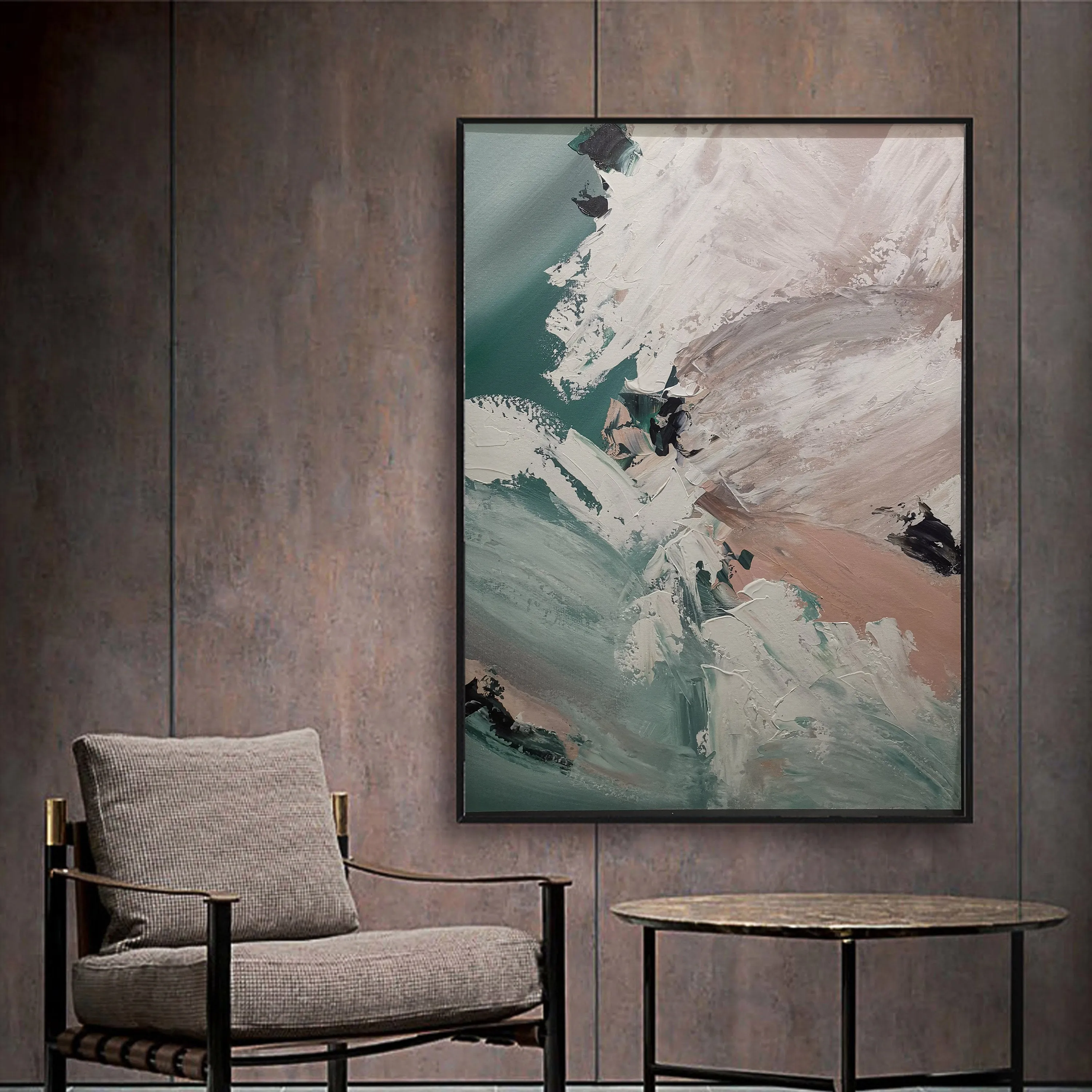 Gray Abstract Painting Modern Wall Abstract Art Sp060