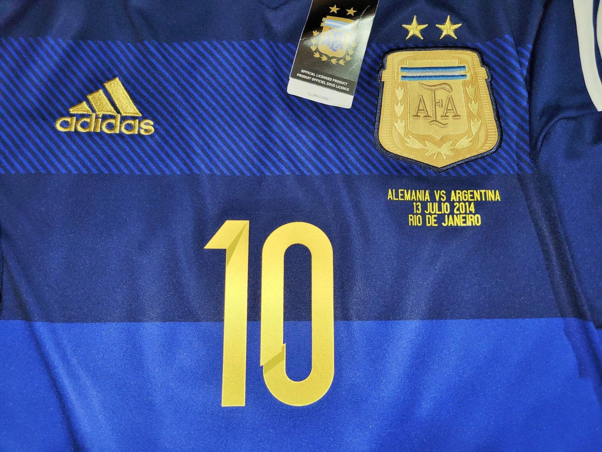 Messi Argentina 2014 WORLD CUP FINAL Away Jersey Shirt Camiseta BNWT M SKU# G75187