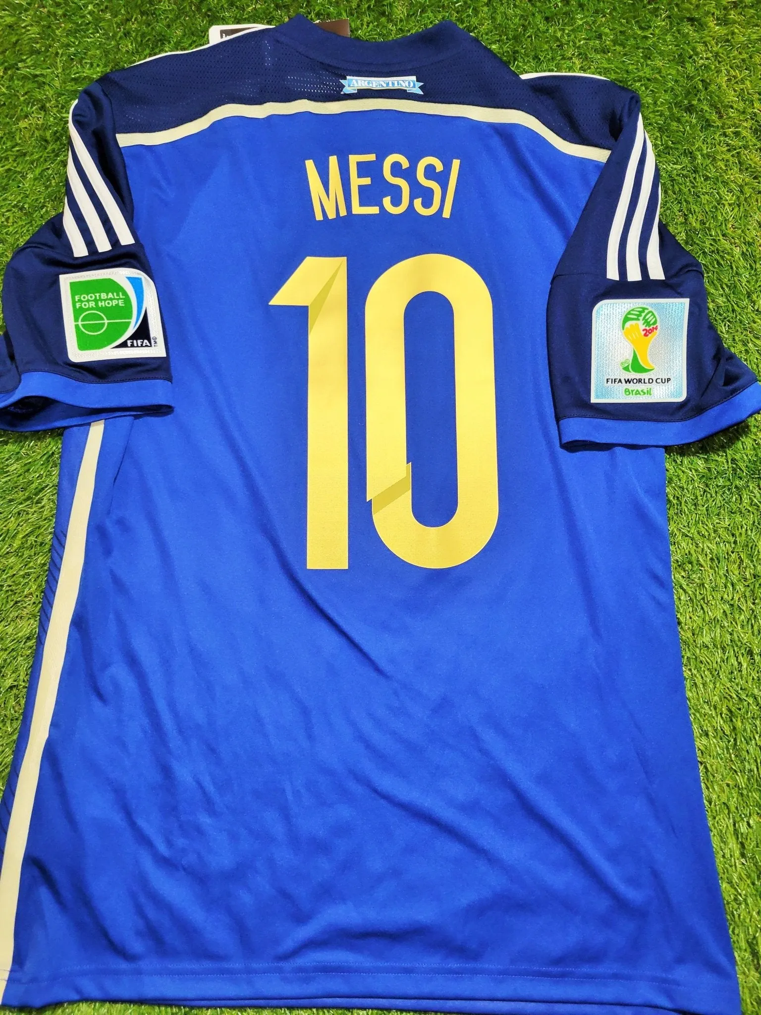 Messi Argentina 2014 WORLD CUP FINAL Away Jersey Shirt Camiseta BNWT M SKU# G75187