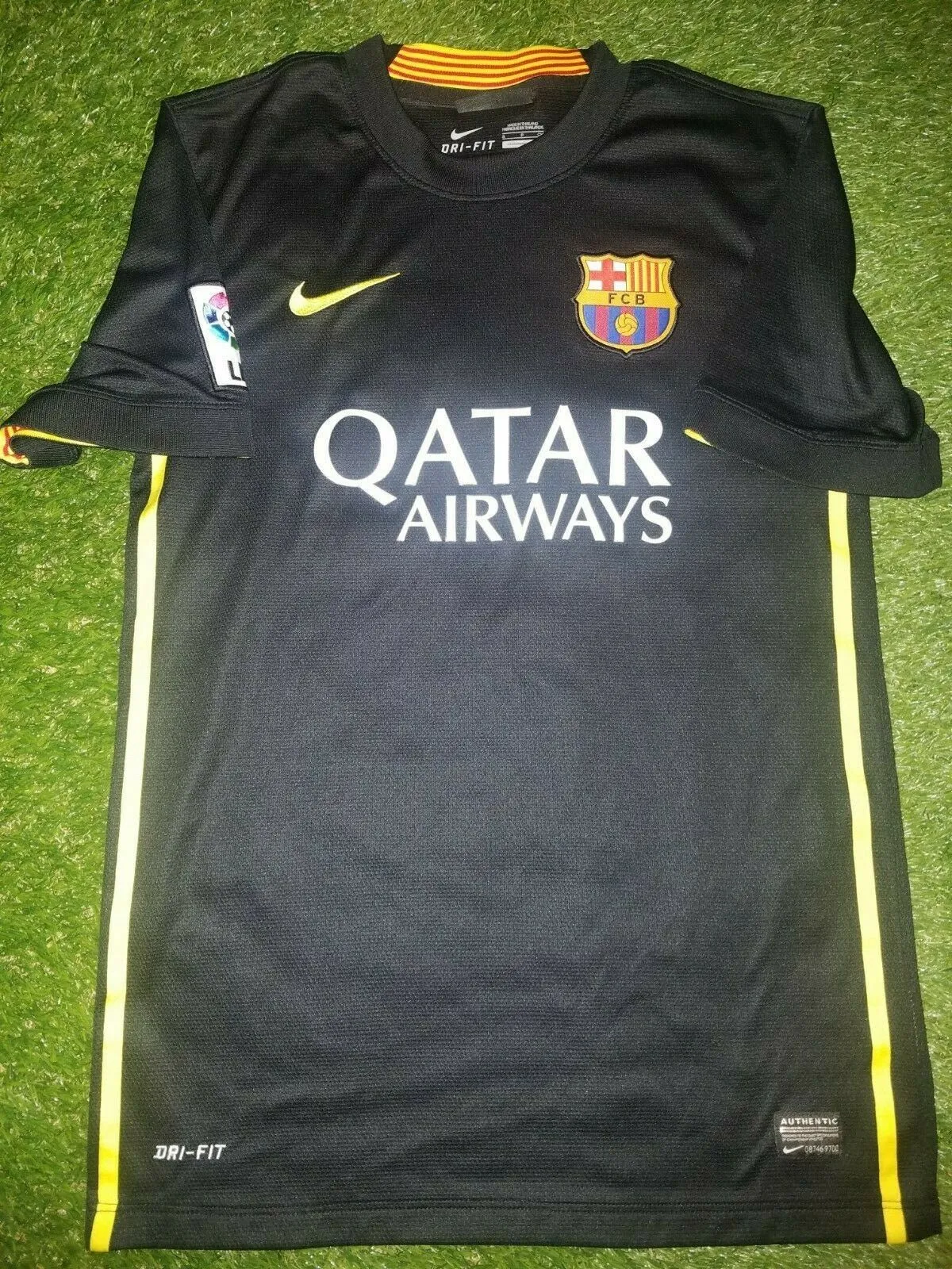 Neymar Barcelona 2013 2014 DEBUT SEASON Black Jersey Shirt Camiseta S