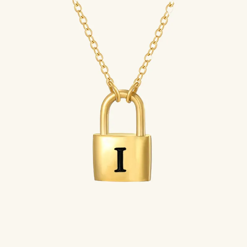 Padlock Initial Necklace