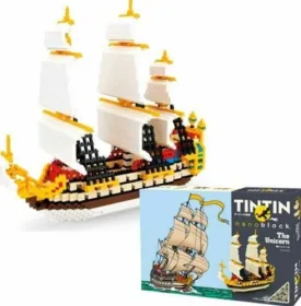 Rare KAWADA TINTIN Nanoblock set "The Unicorn" Model Ship 3000  pcs 2011 Licorne