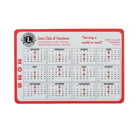 RED CIRCLE LOW TACK VINYL CALENDAR