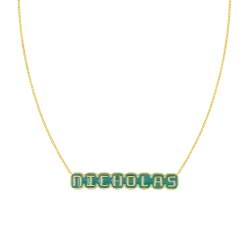 Retro Enamel Name Necklace