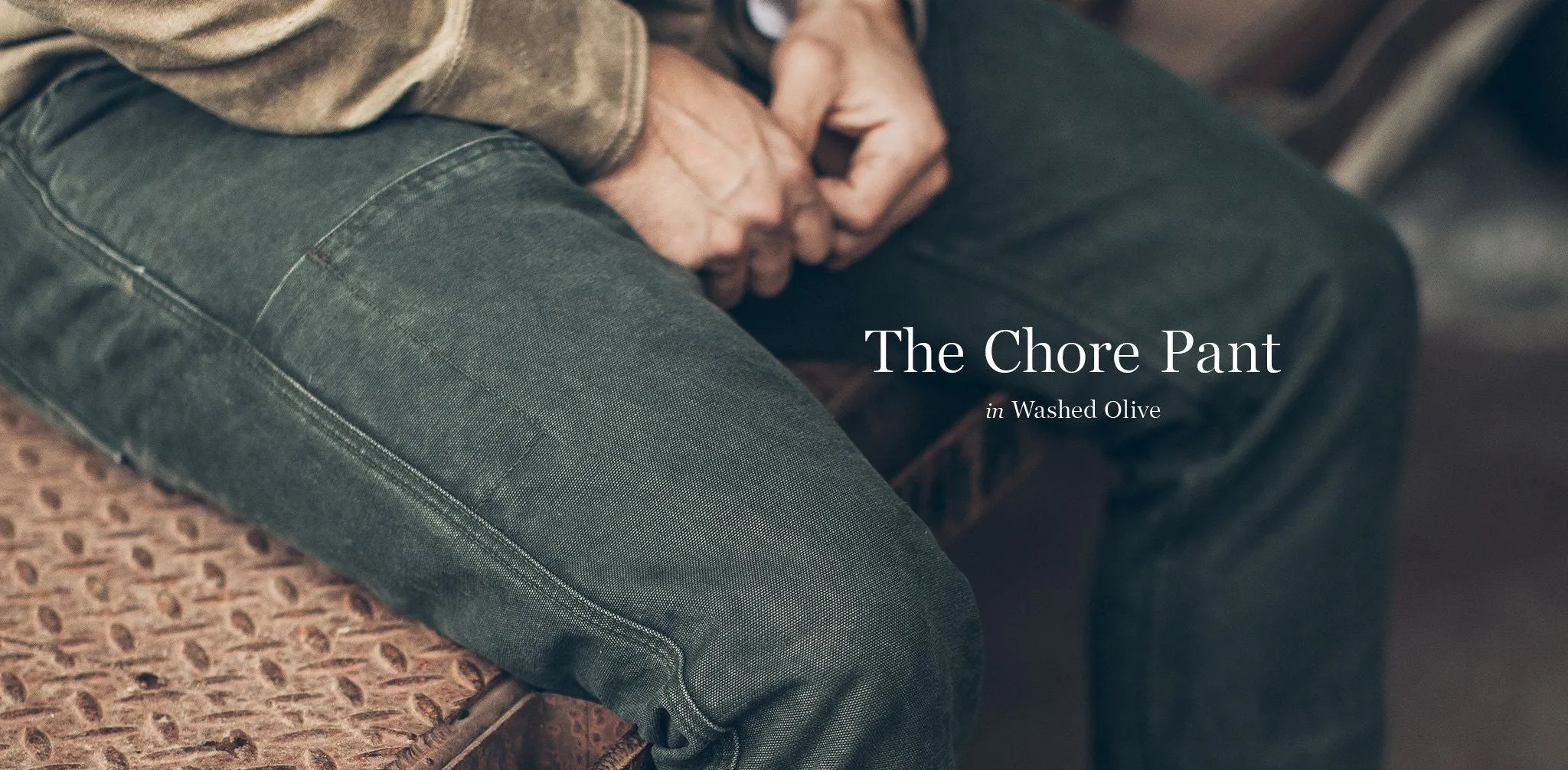 The Chore Pant in Washed Olive