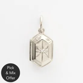 Vintage Hexagon Diamond Star Set Locket