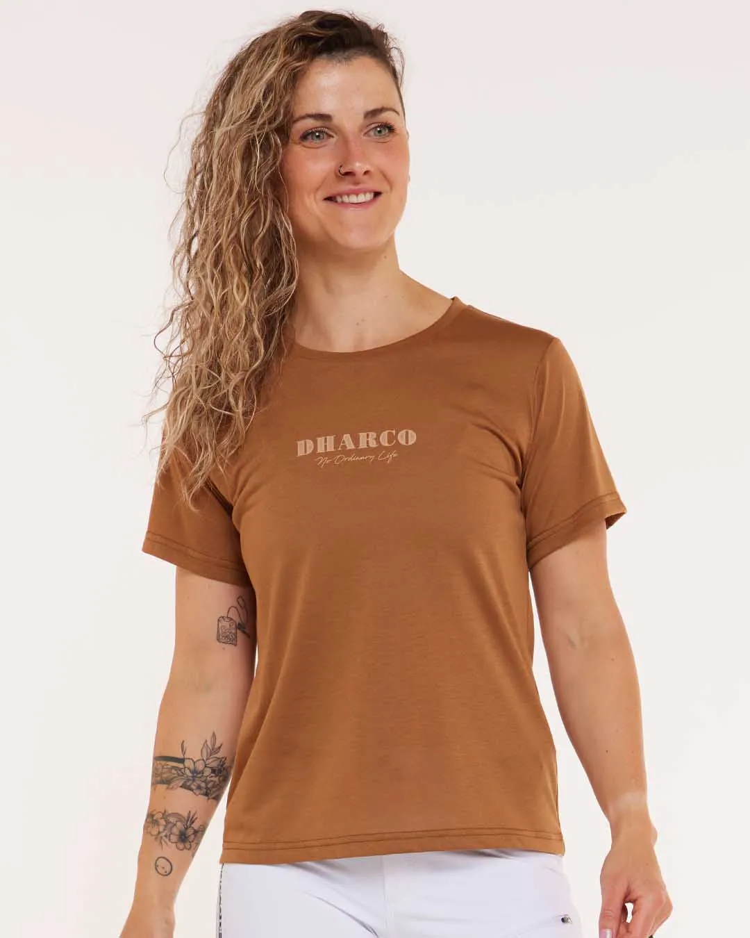 Womens Short Sleeve Tech Tee | Caramel